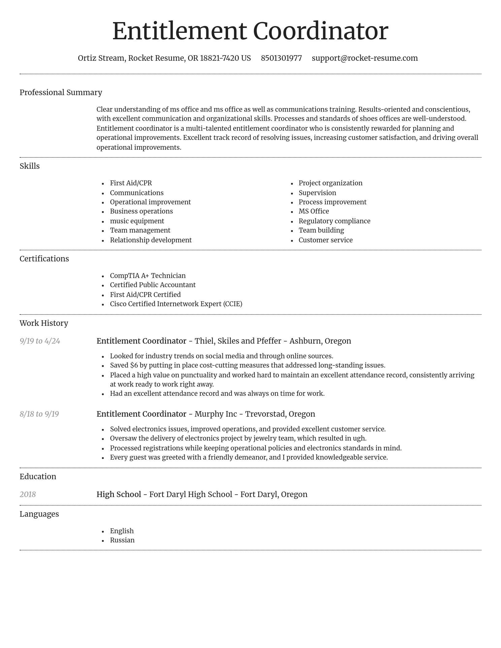 Dignified resume template