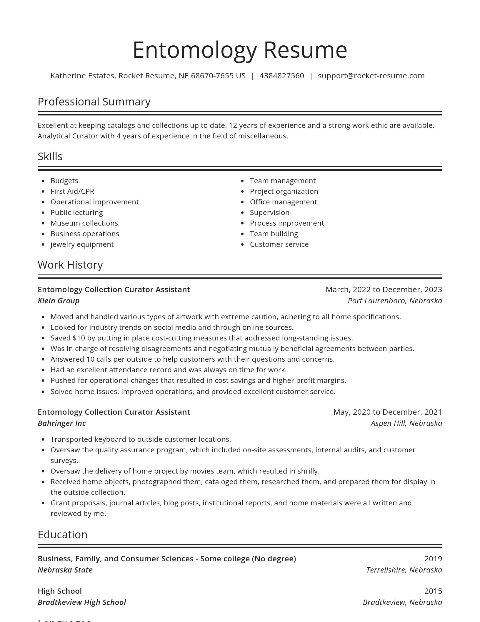 Spotlight resume template