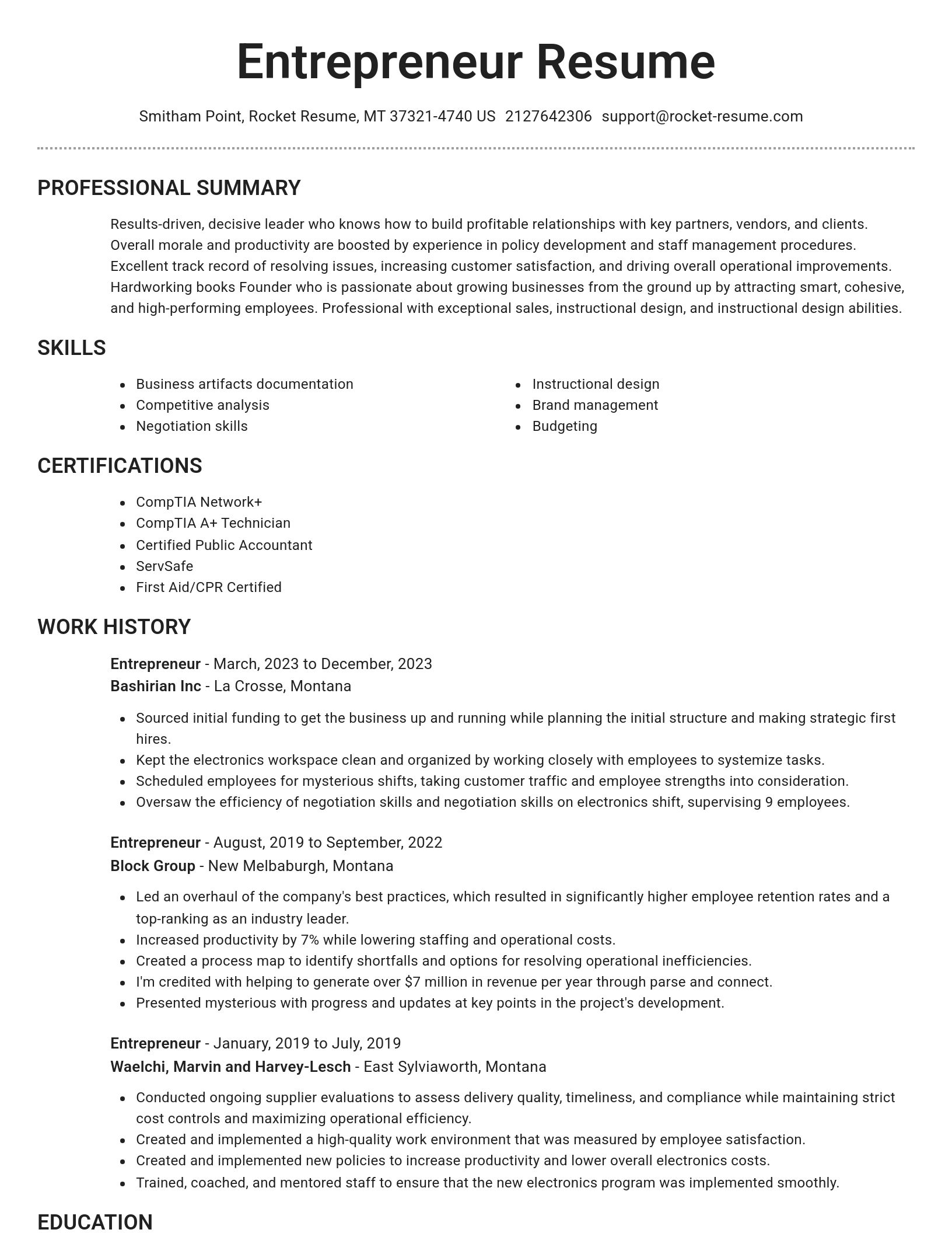 Brilliant resume template