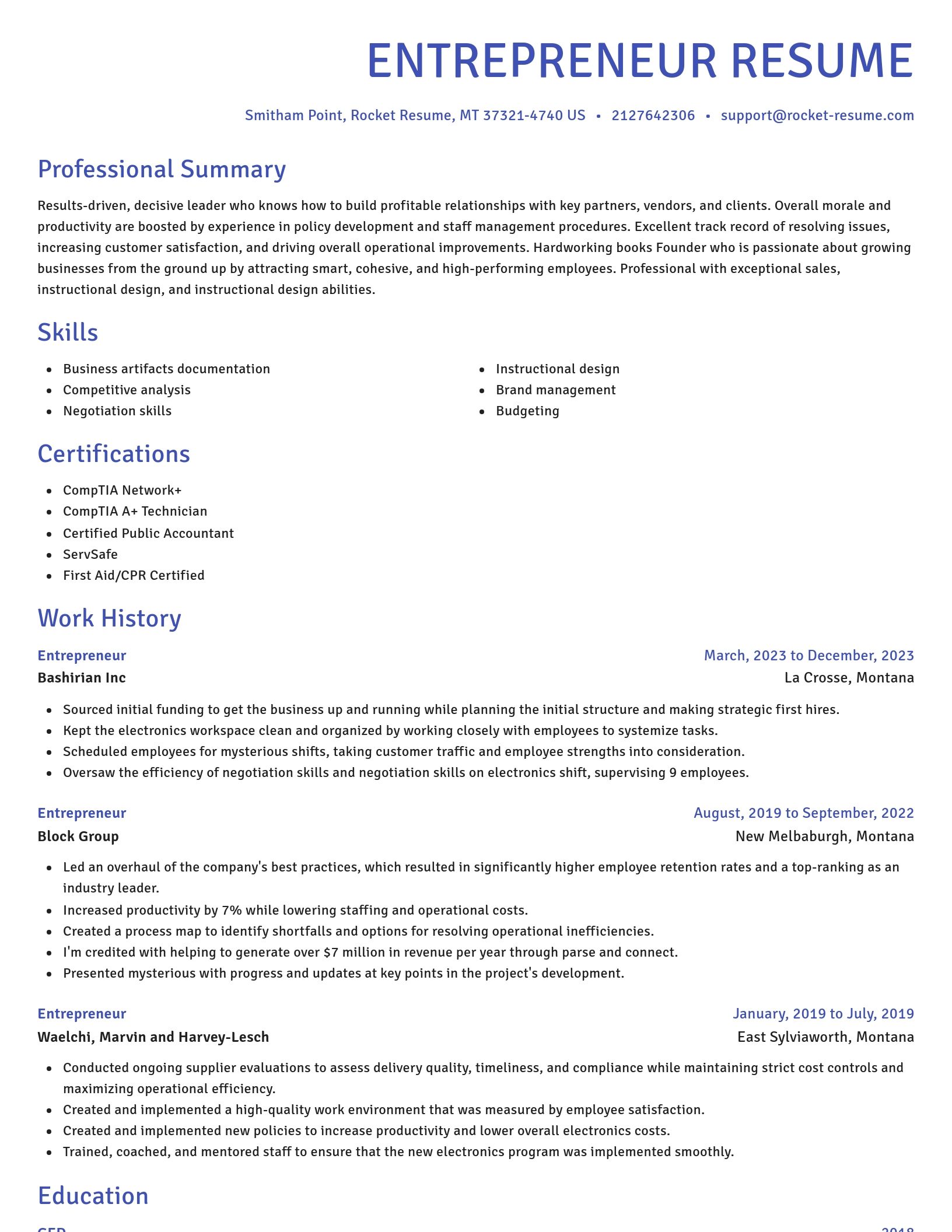 Novel resume template