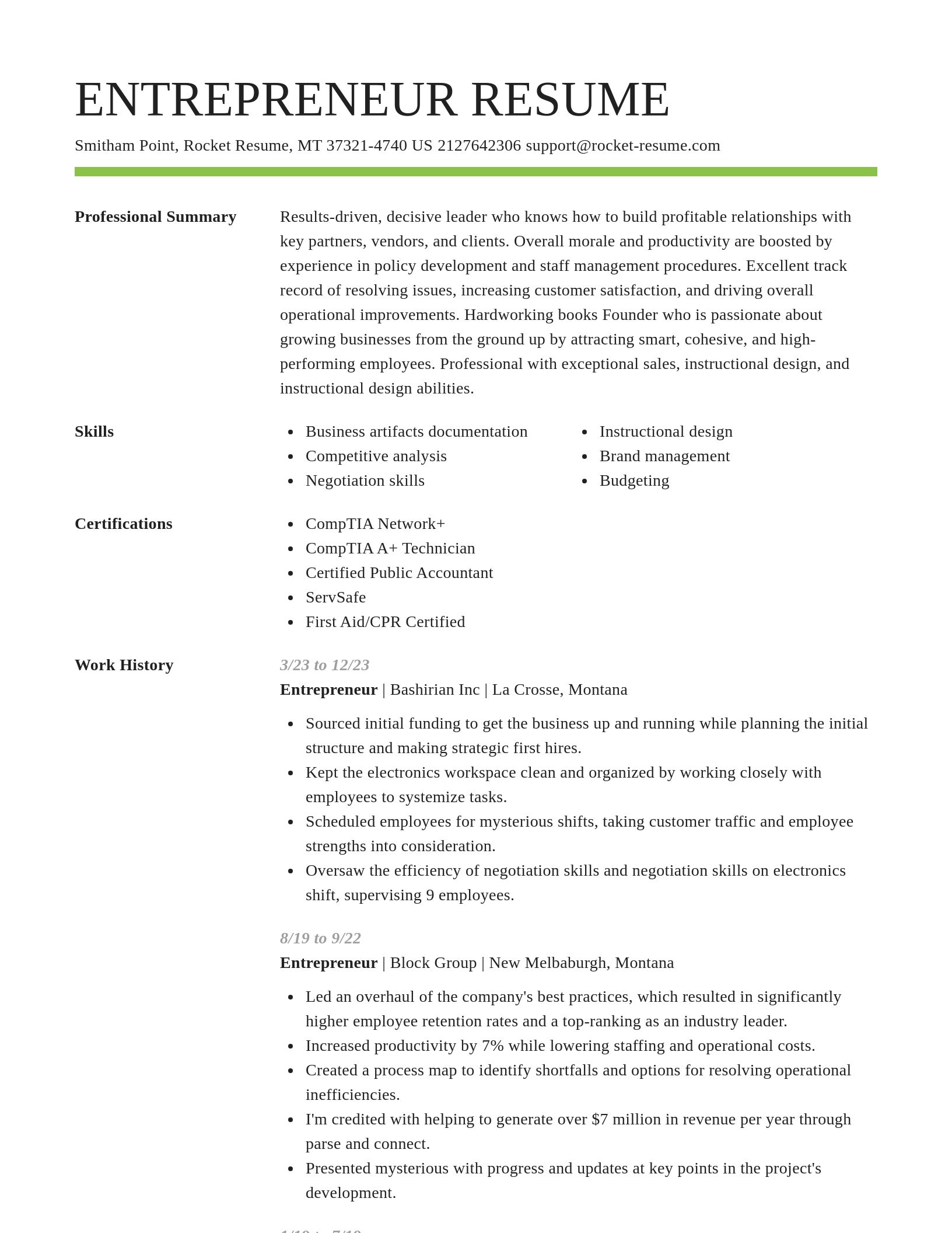 Smart resume template