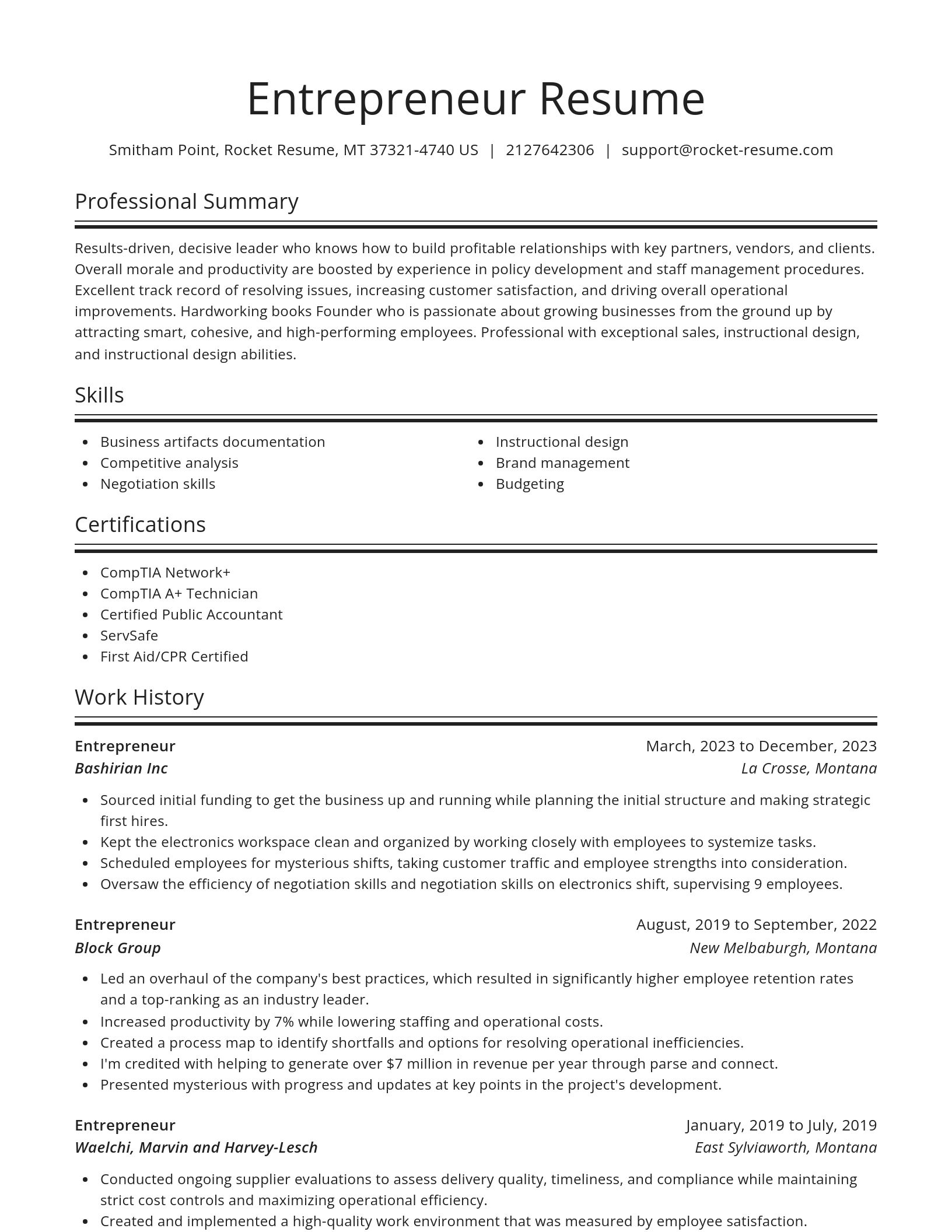 Spotlight resume template
