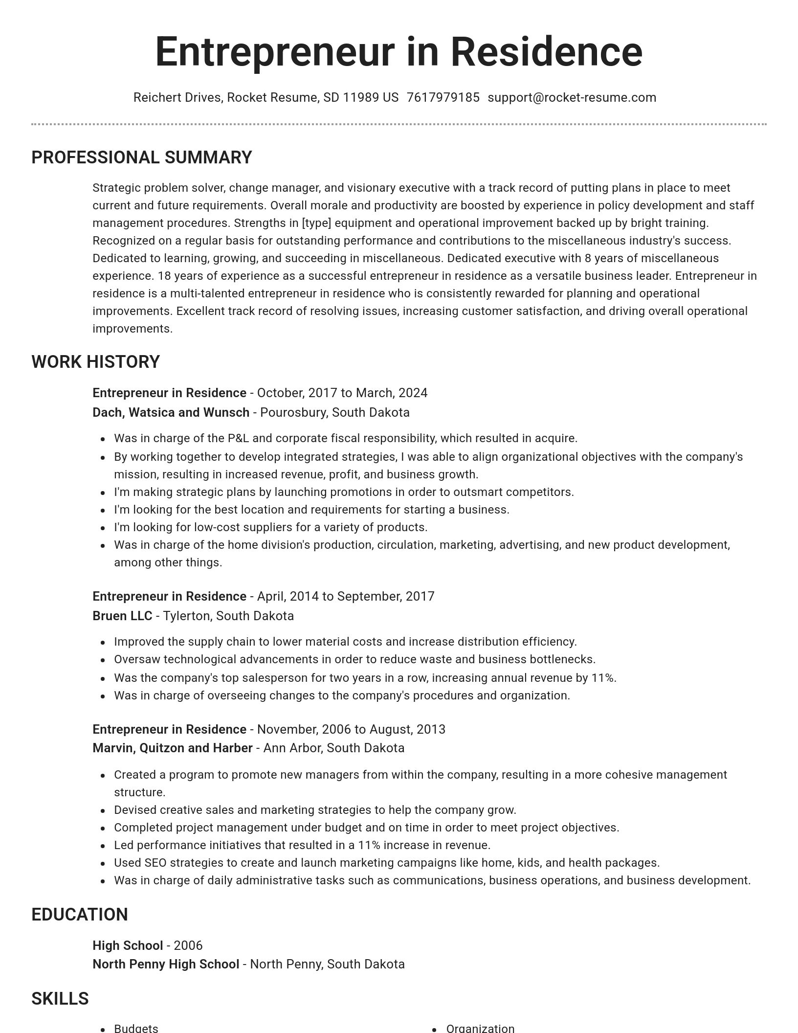 Brilliant resume template