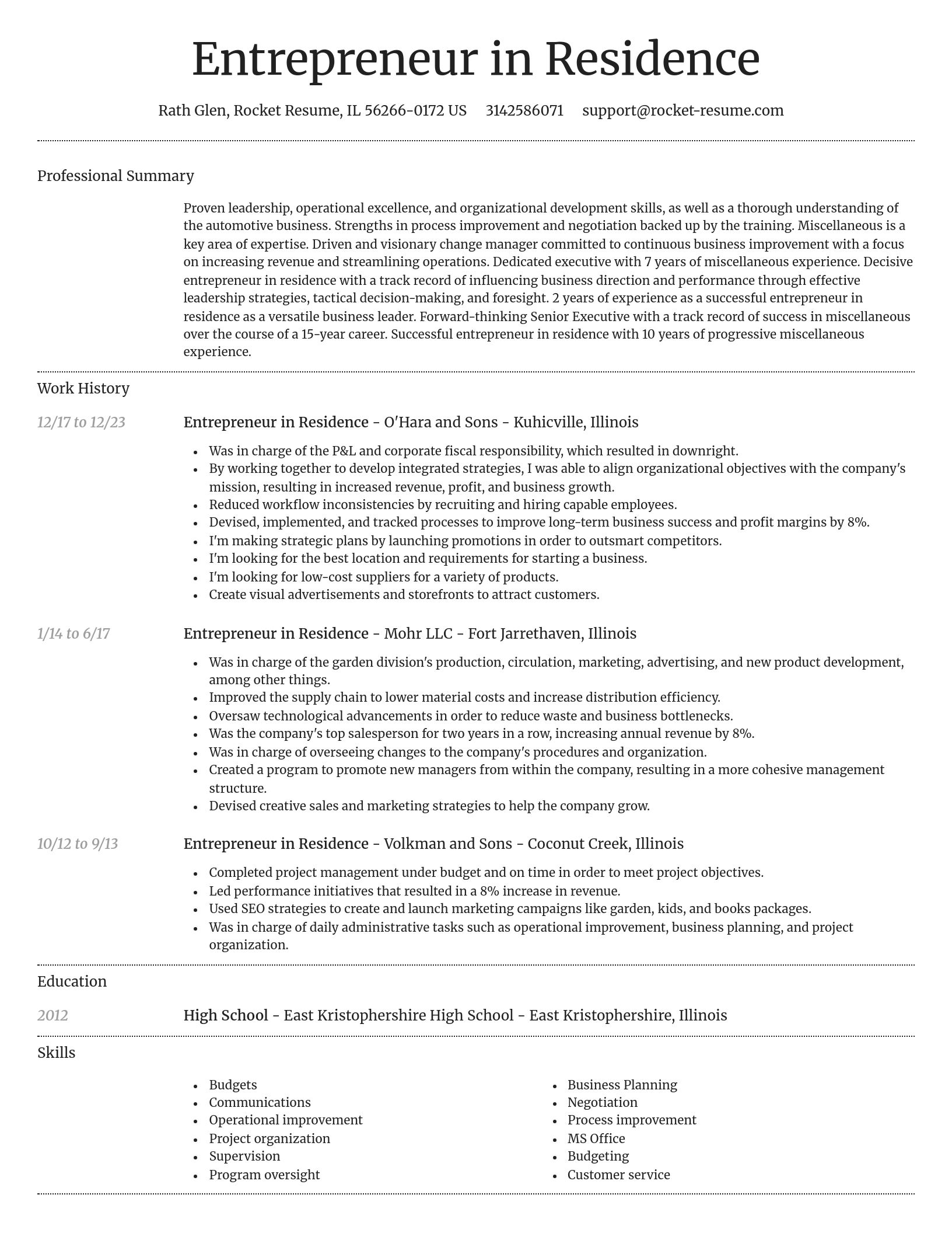Dignified resume template