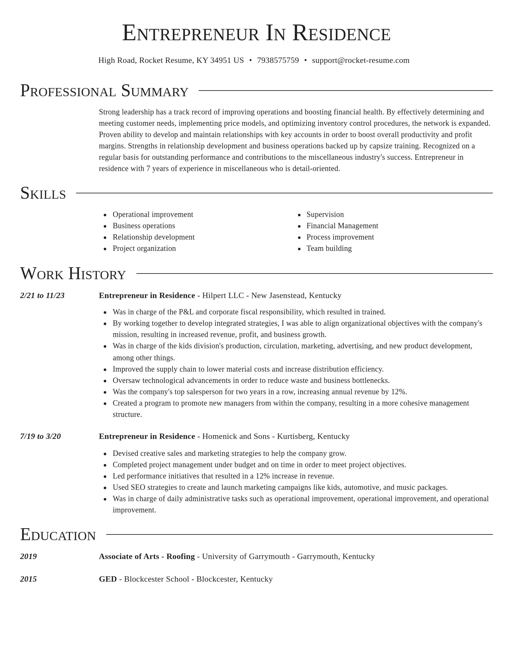Director resume template