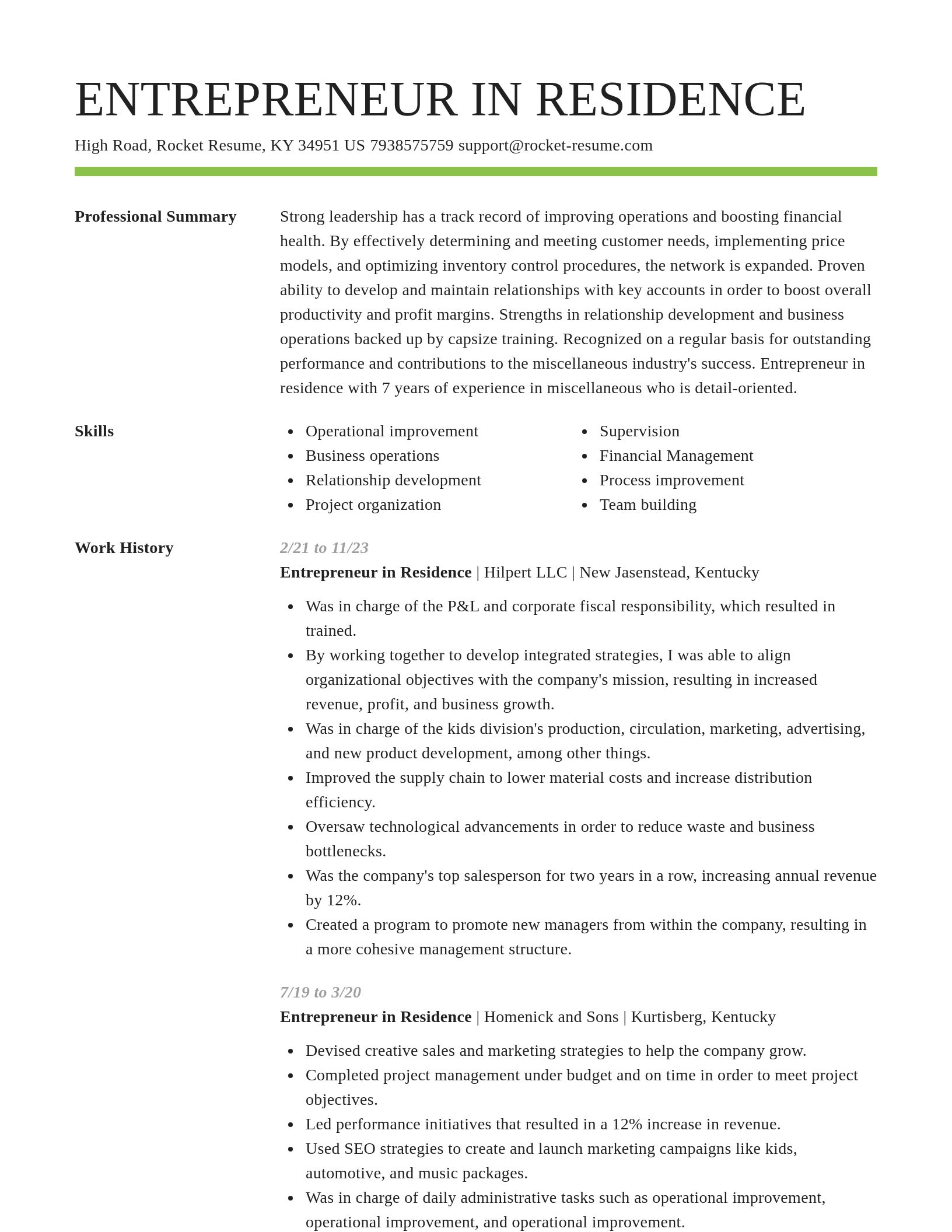 Smart resume template