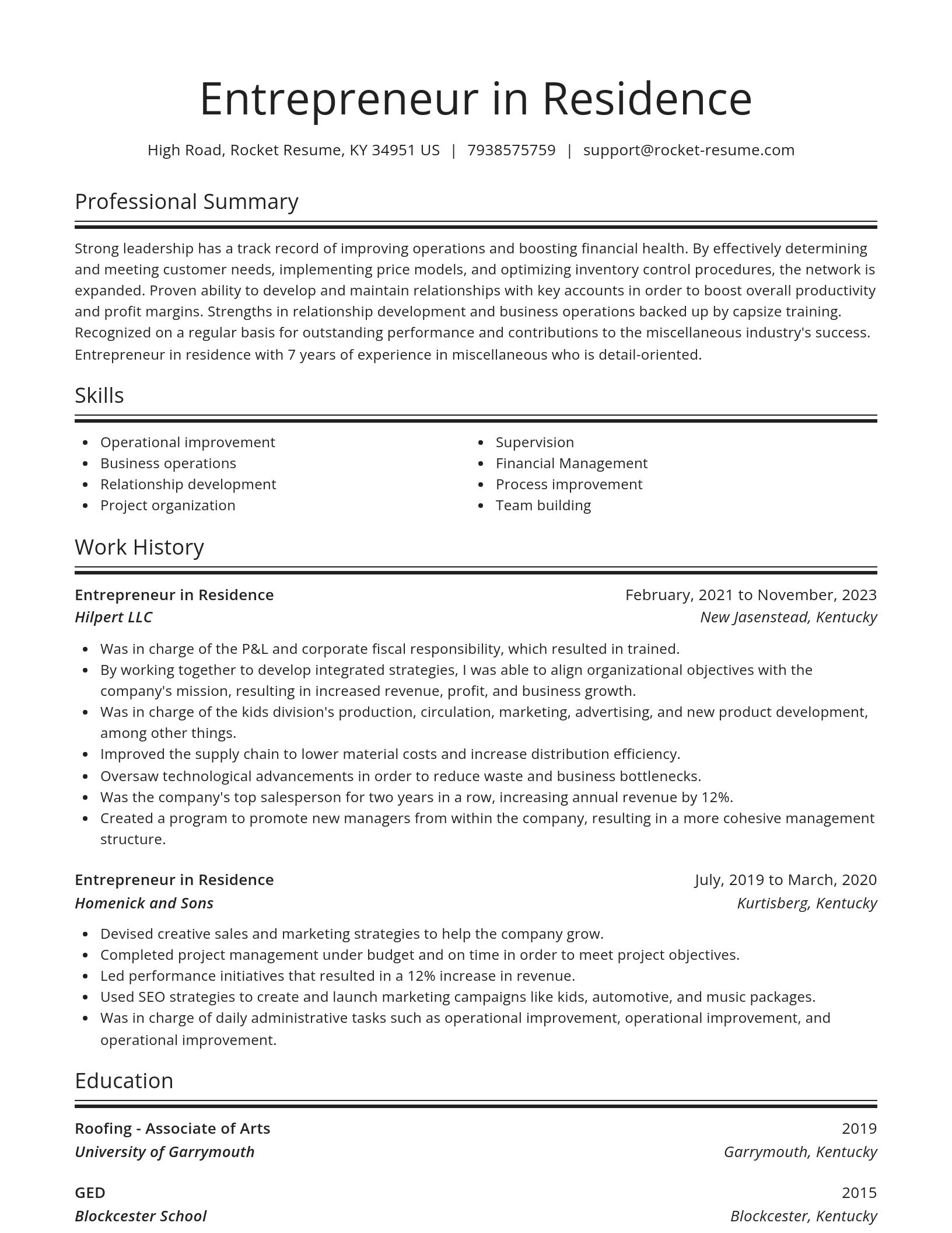 Spotlight resume template