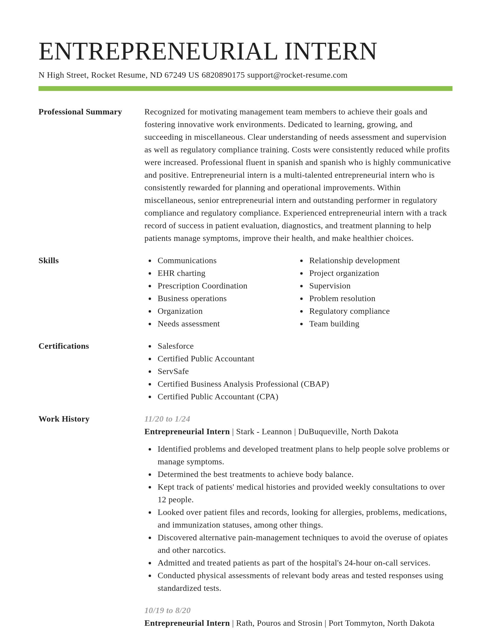 Smart resume template