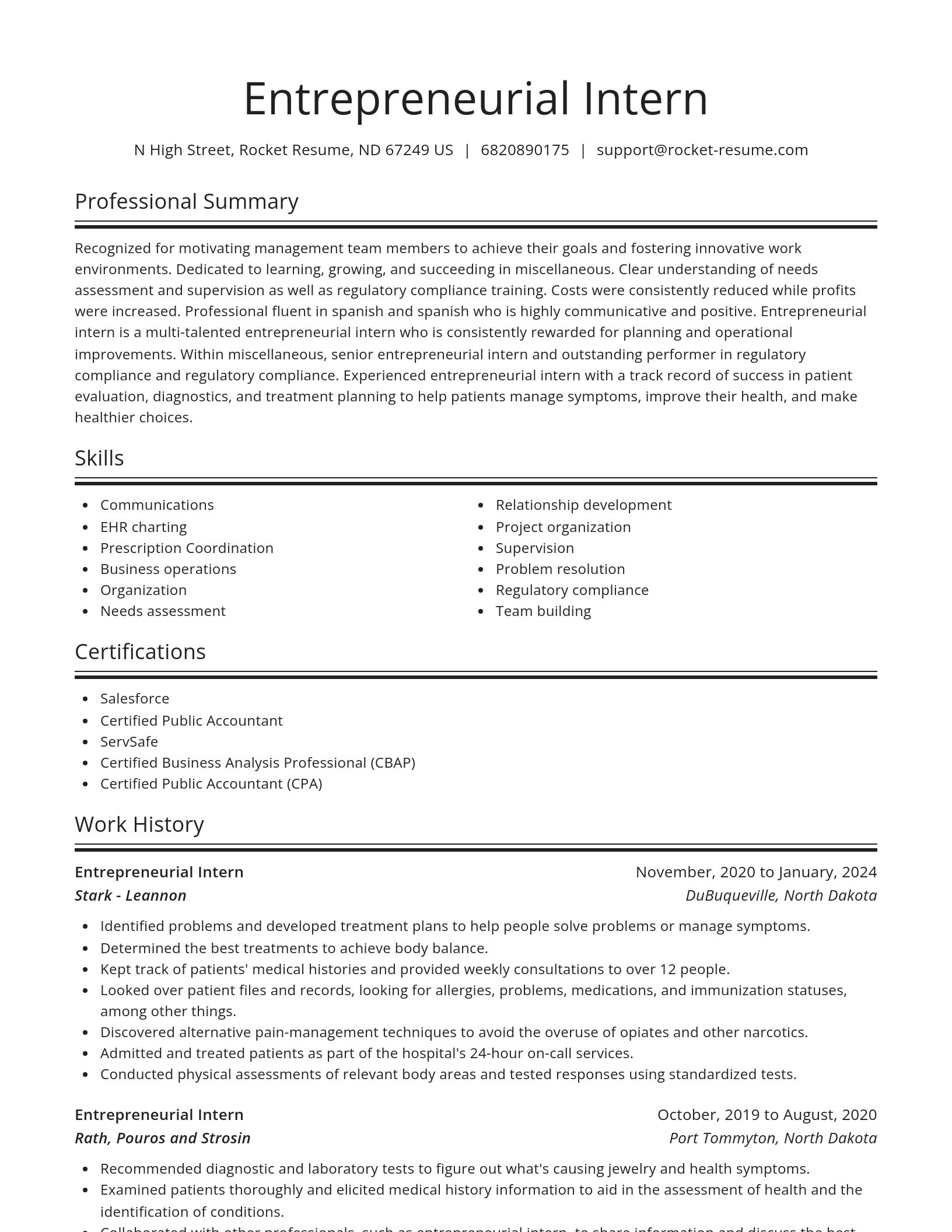 Spotlight resume template