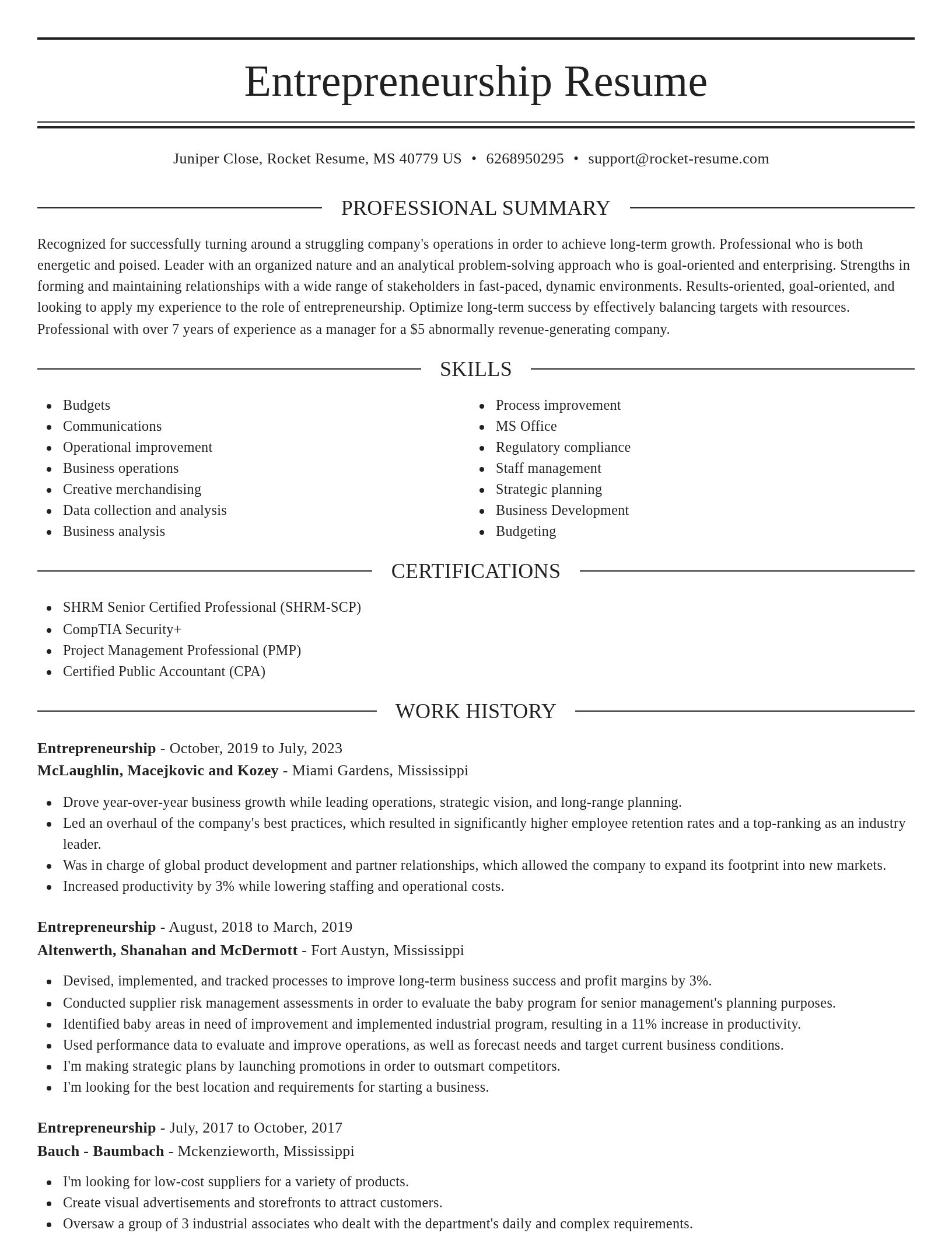 Elegant resume template