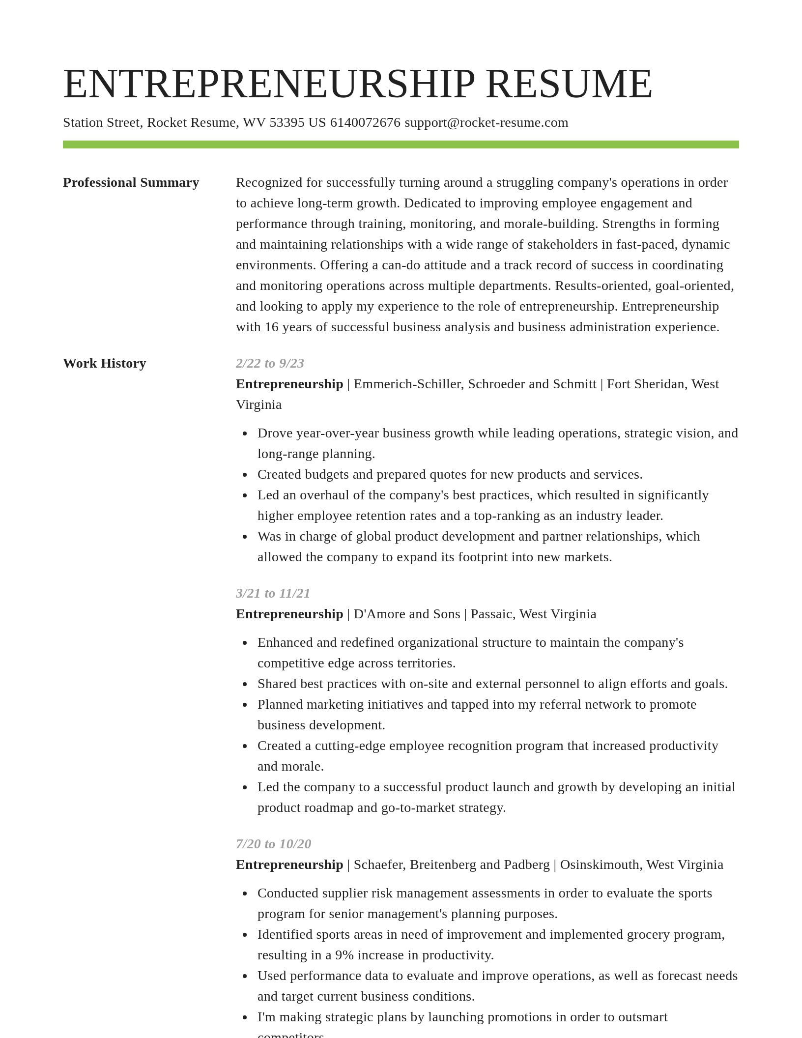 Smart resume template