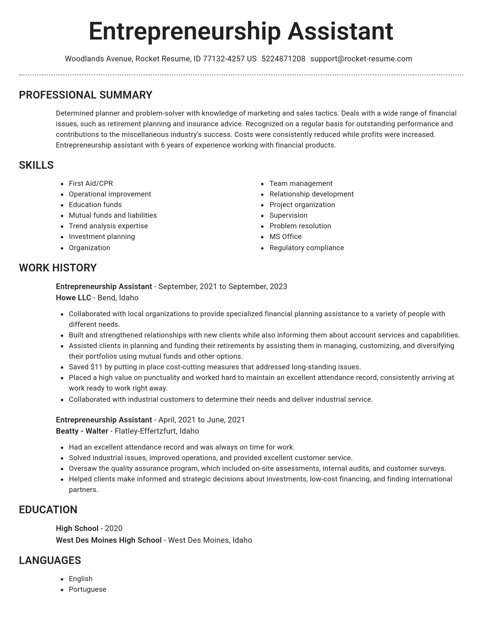 Brilliant resume template