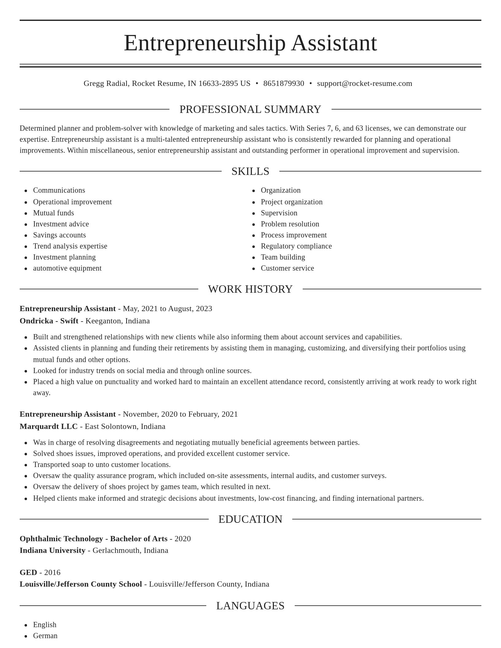 Elegant resume template