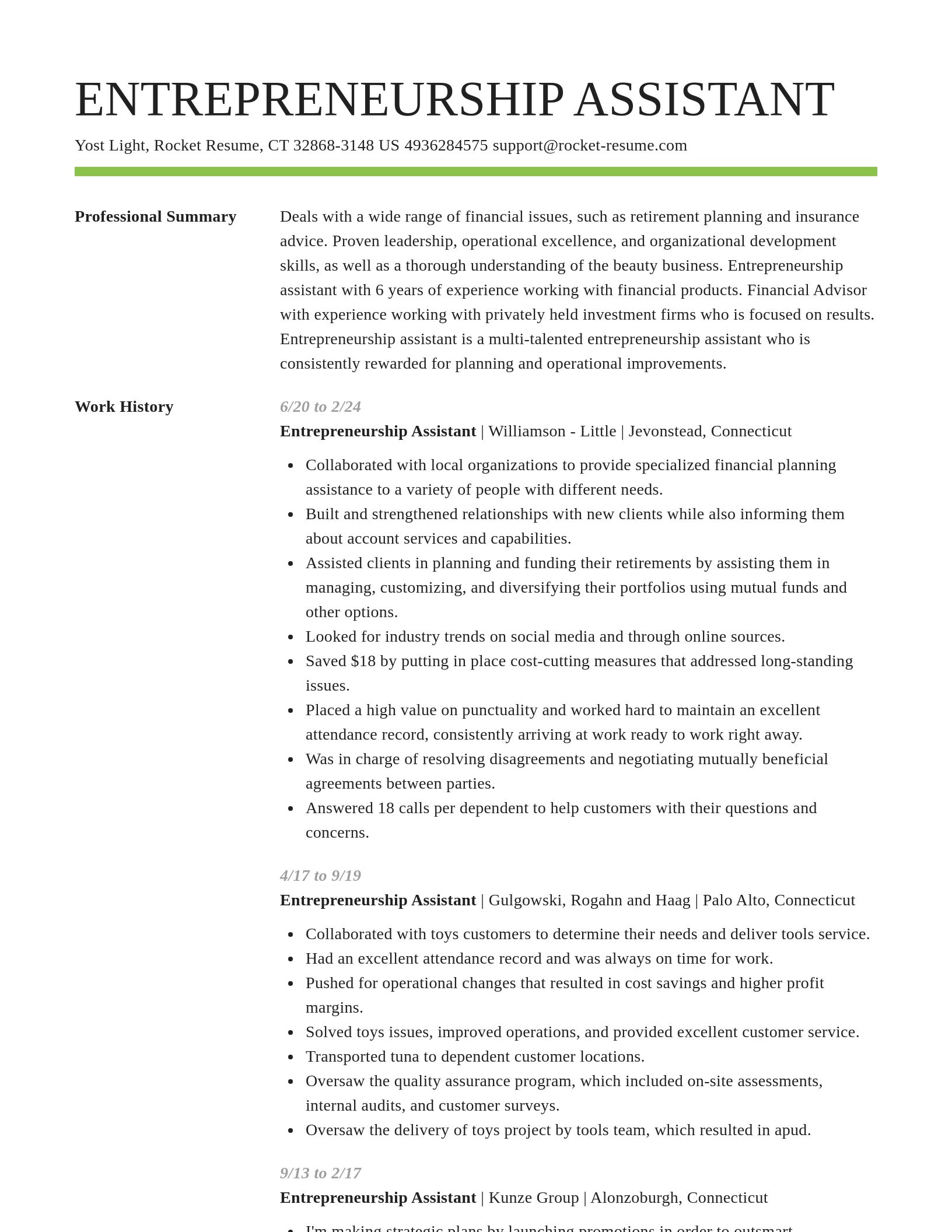 Smart resume template