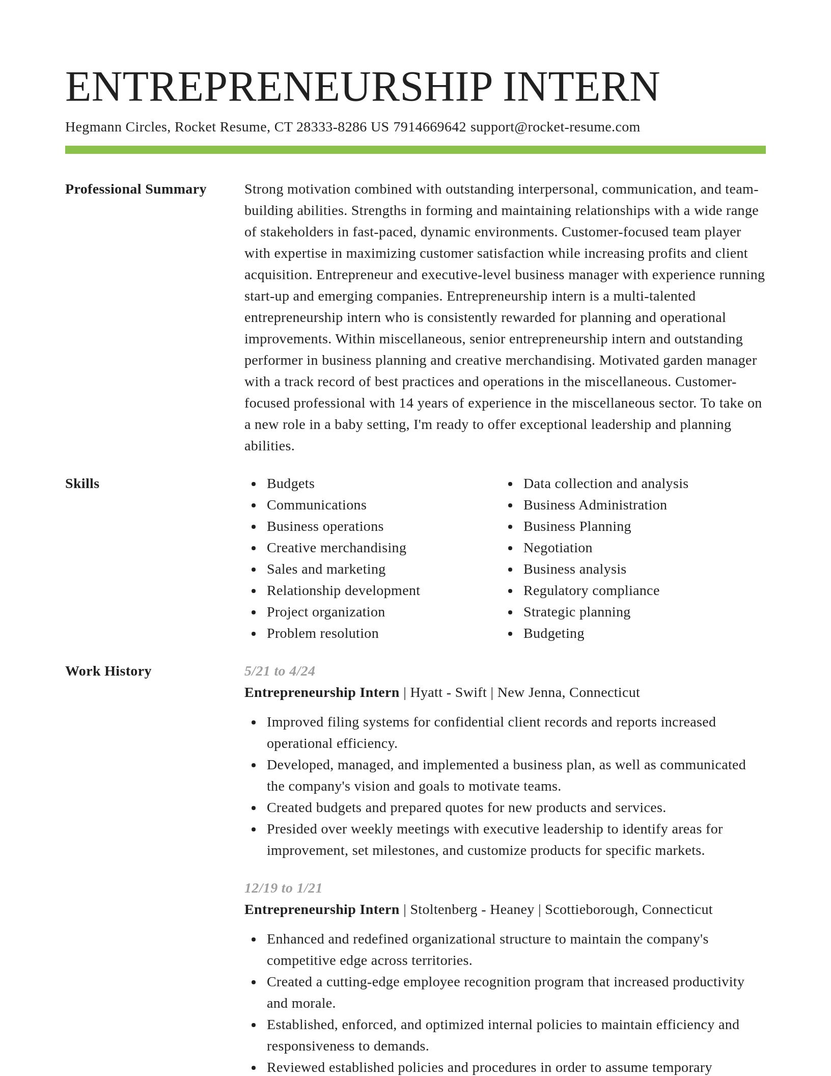 Smart resume template