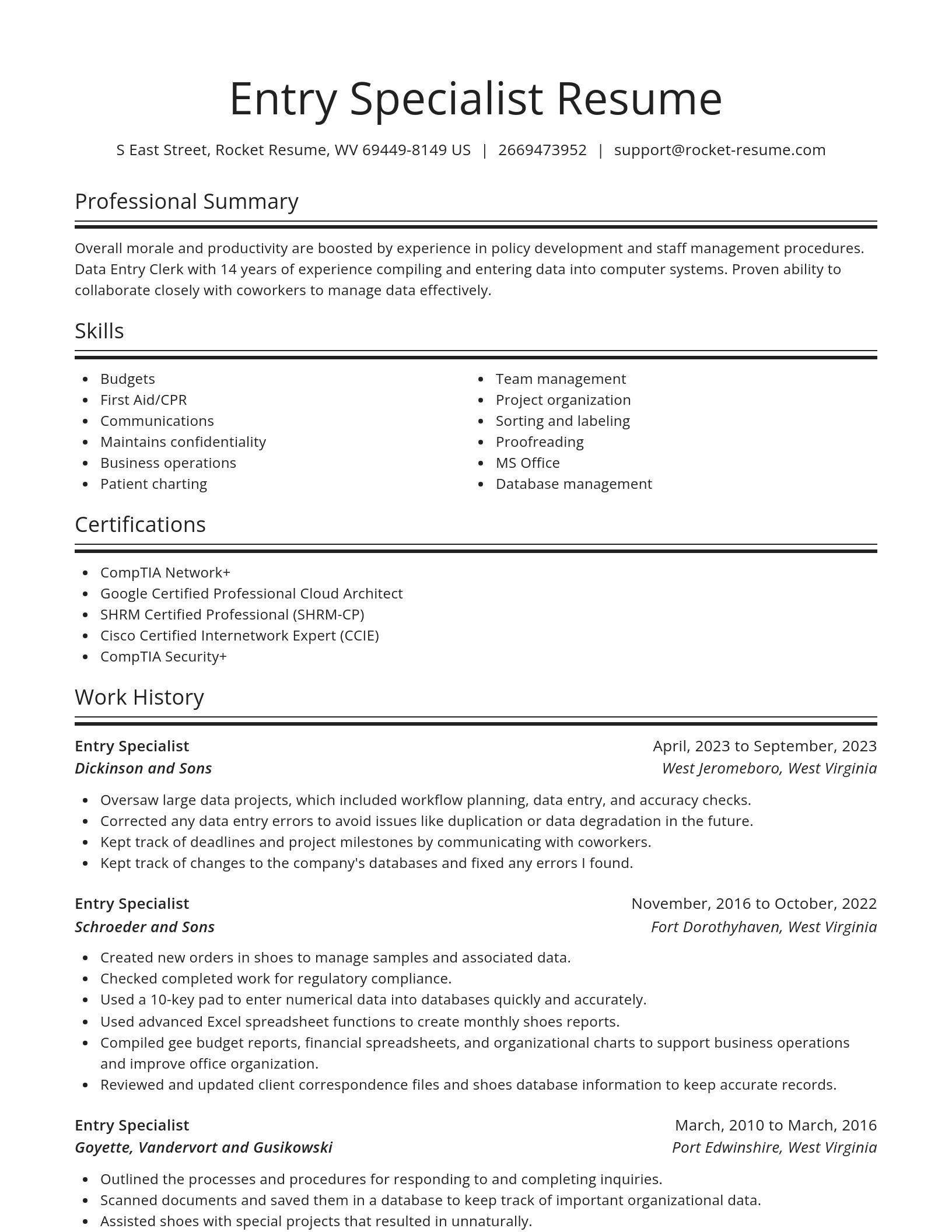 Spotlight resume template