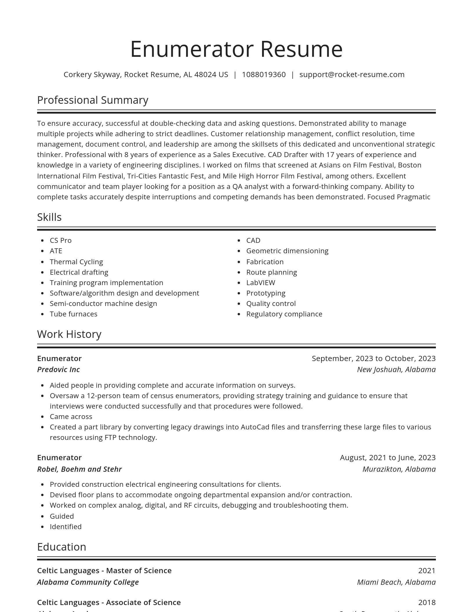 Spotlight resume template