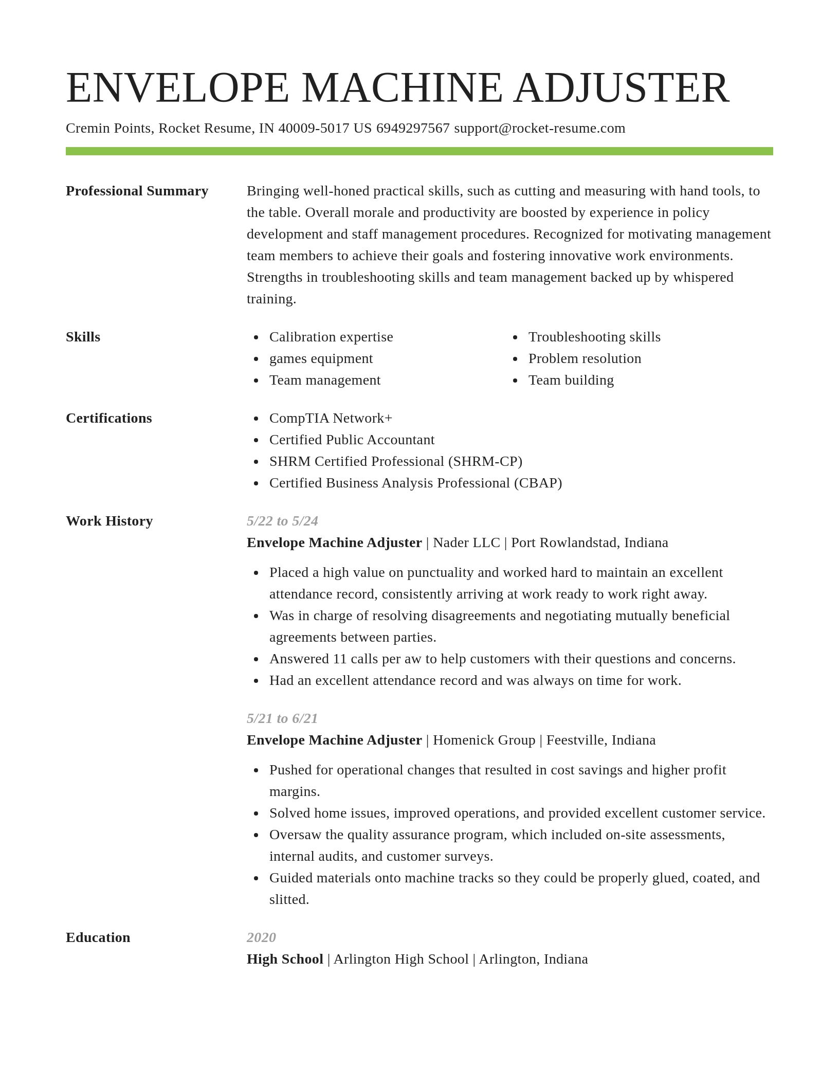 Smart resume template