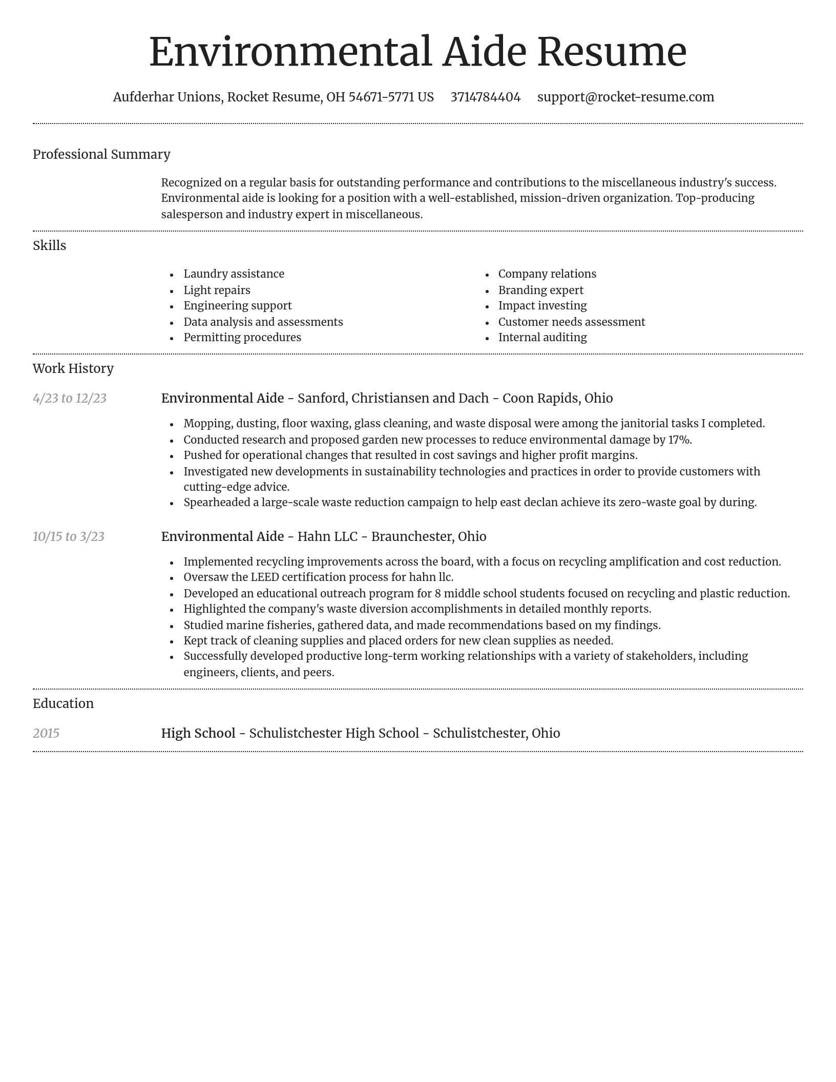 Dignified resume template