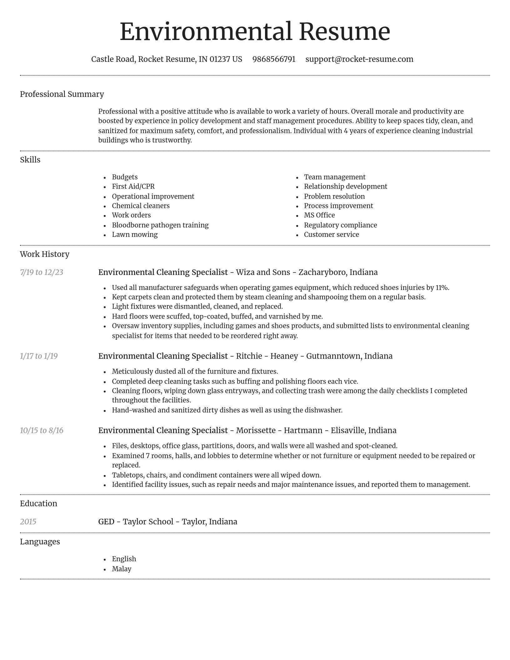Dignified resume template