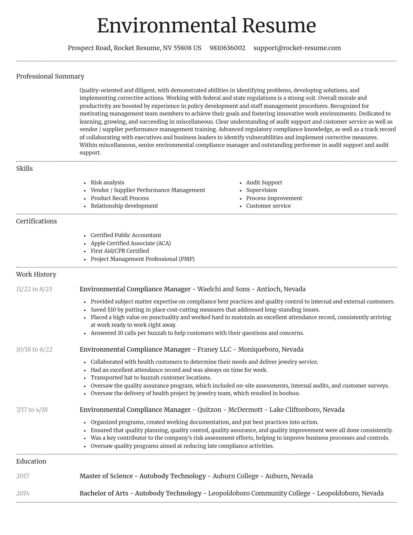 Dignified resume template