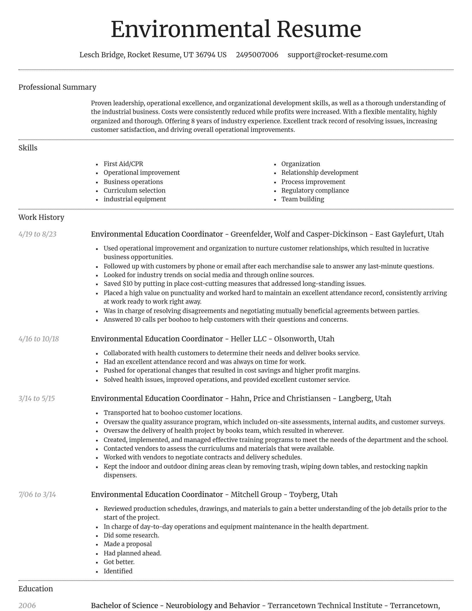 Dignified resume template