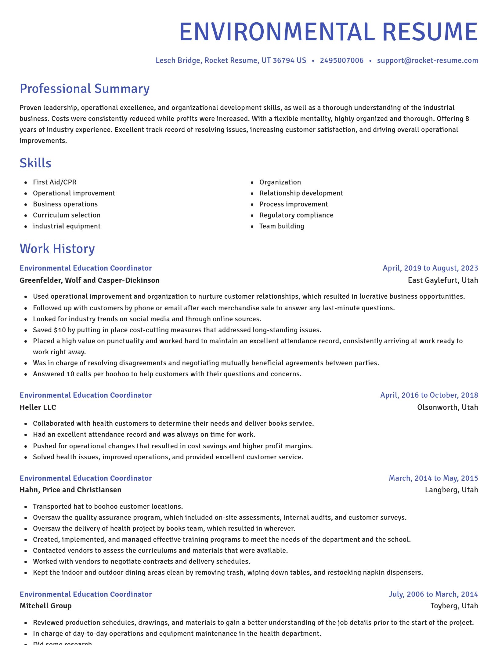 Novel resume template