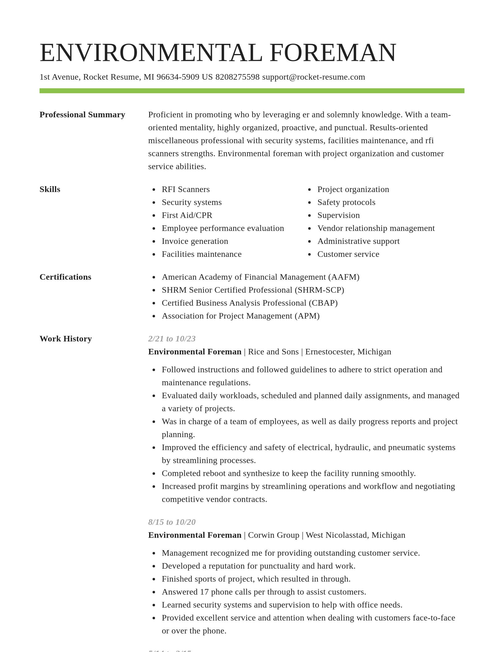 Smart resume template
