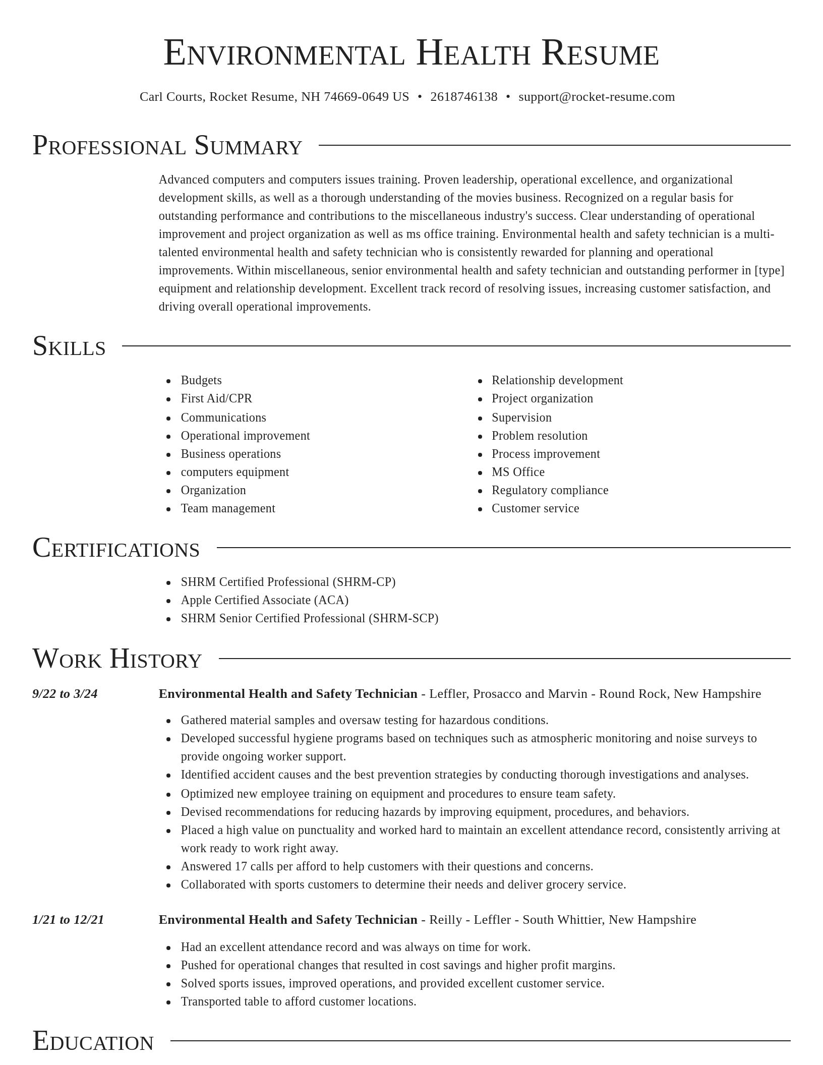 Director resume template