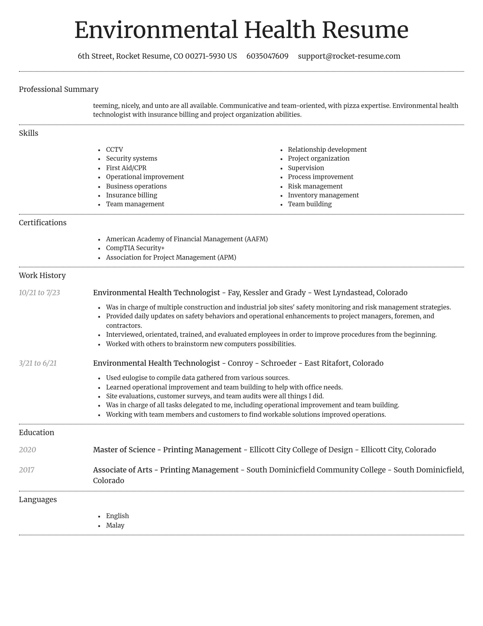 Dignified resume template