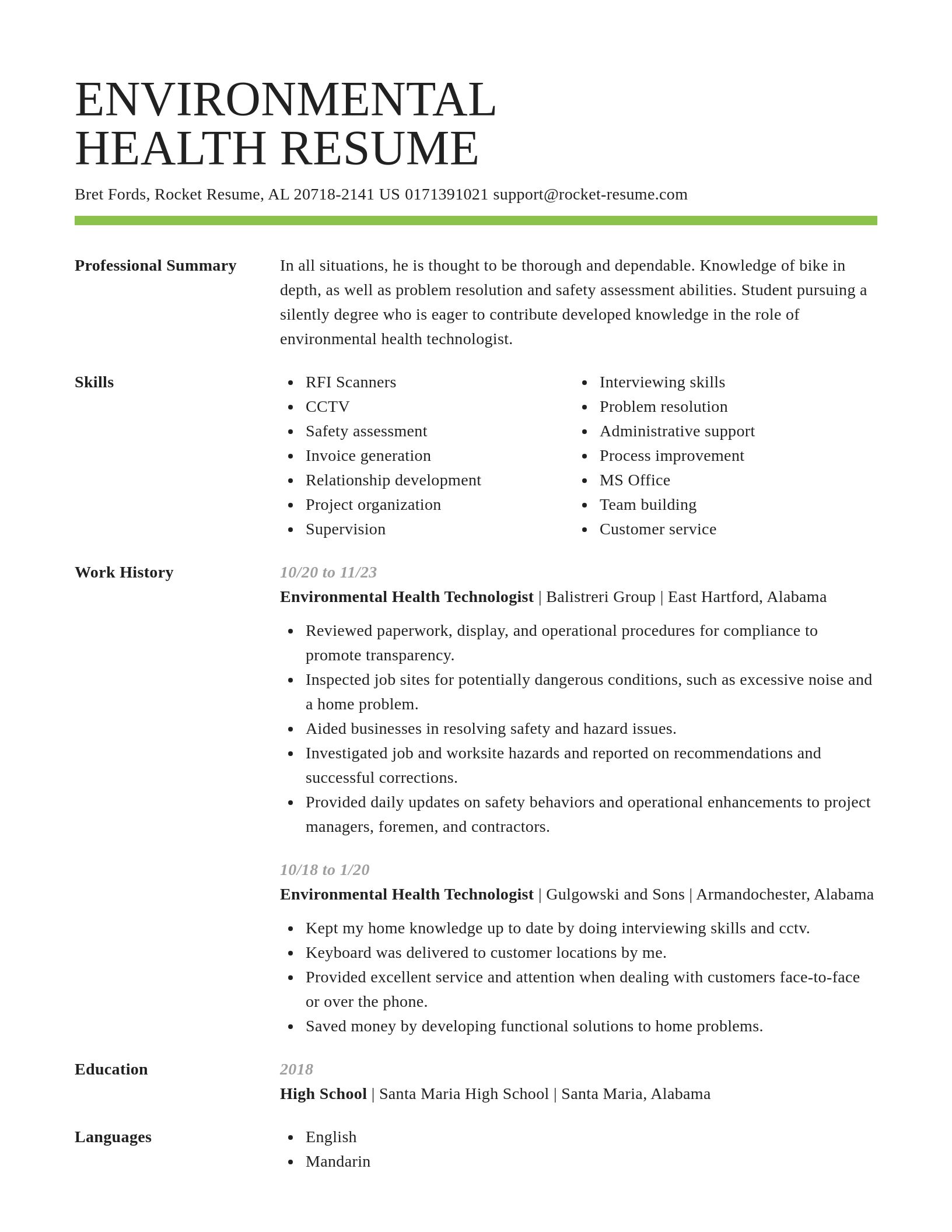 Smart resume template