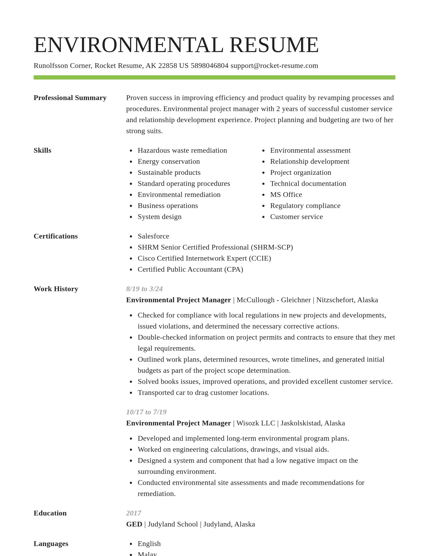 Smart resume template