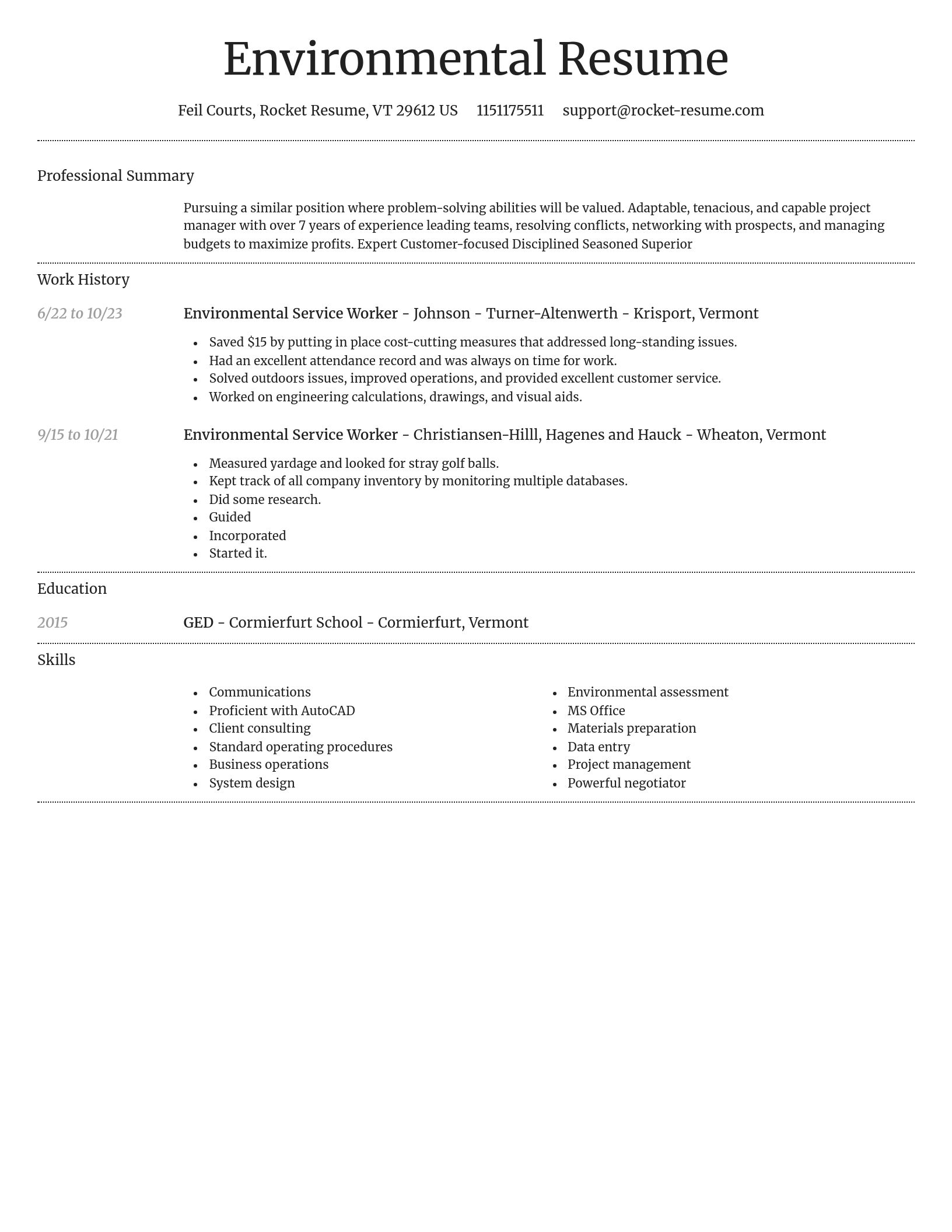 Dignified resume template