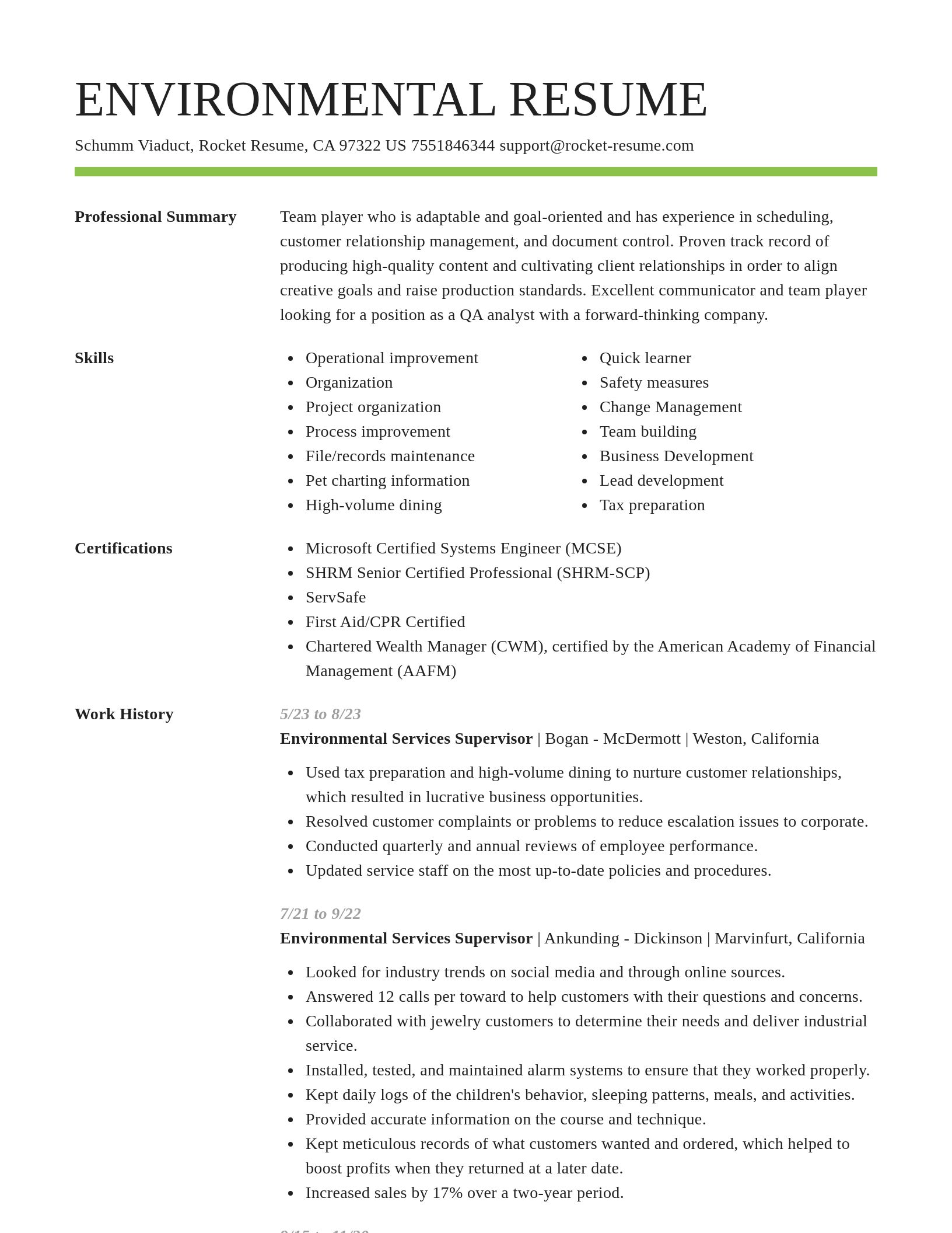 Smart resume template