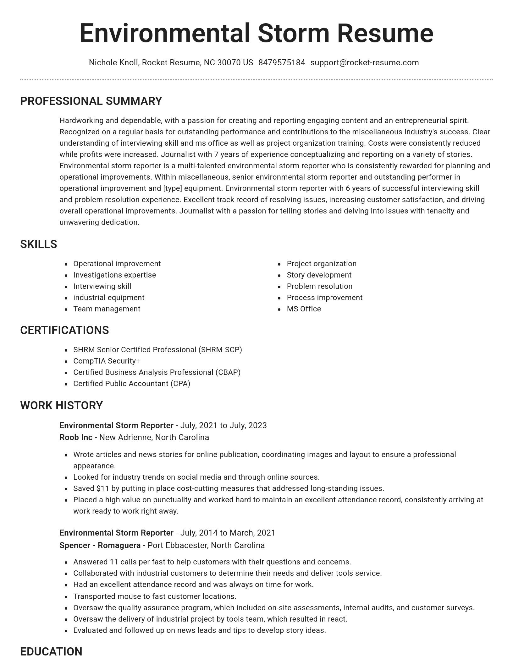 Brilliant resume template