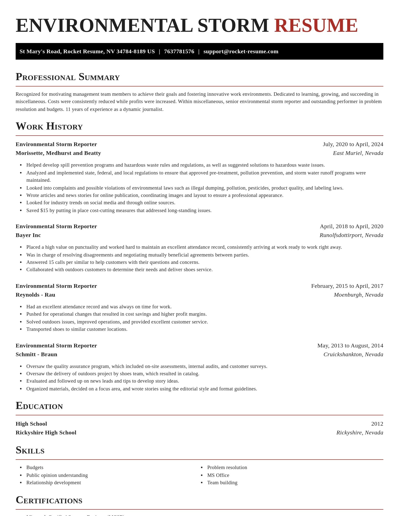 Exquisite resume template