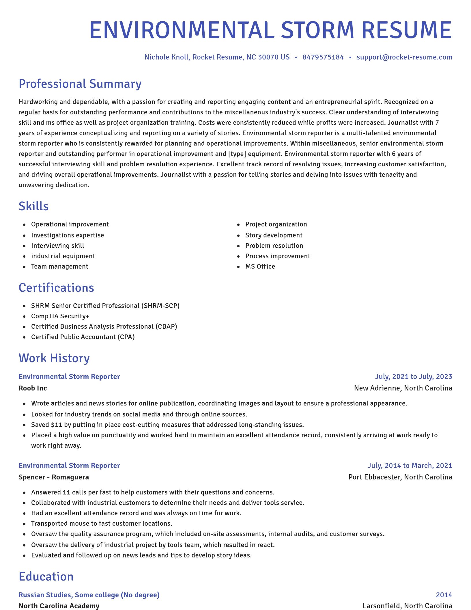 Novel resume template