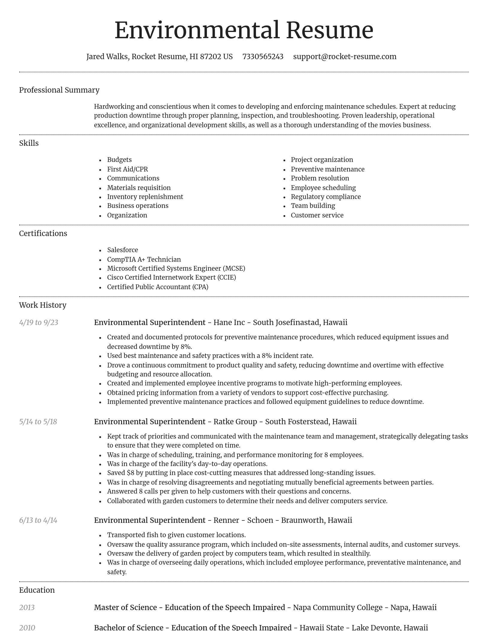 Dignified resume template