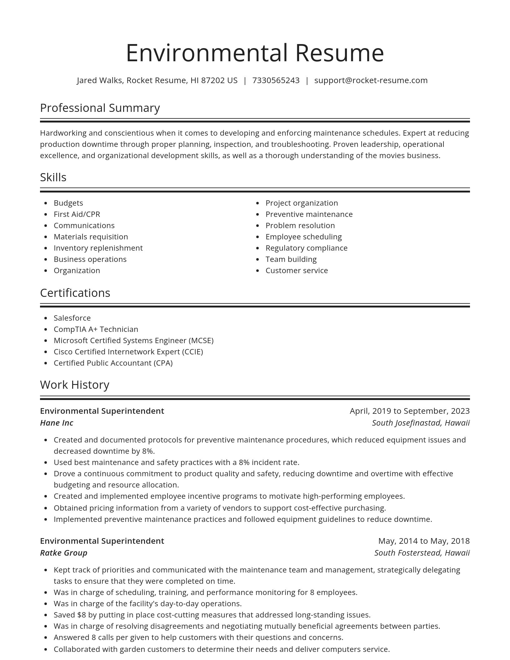 Spotlight resume template