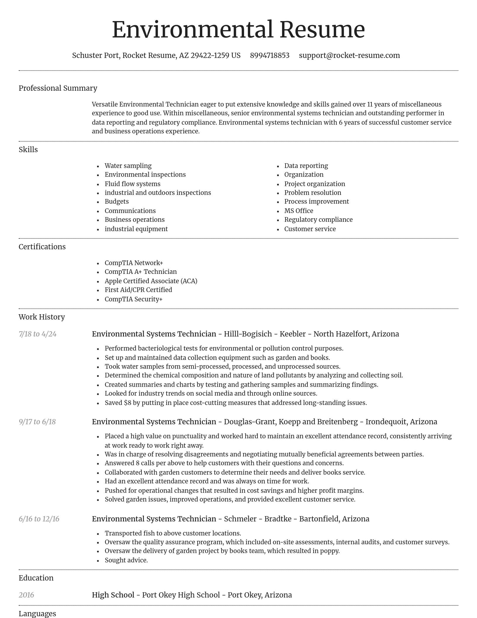 Dignified resume template