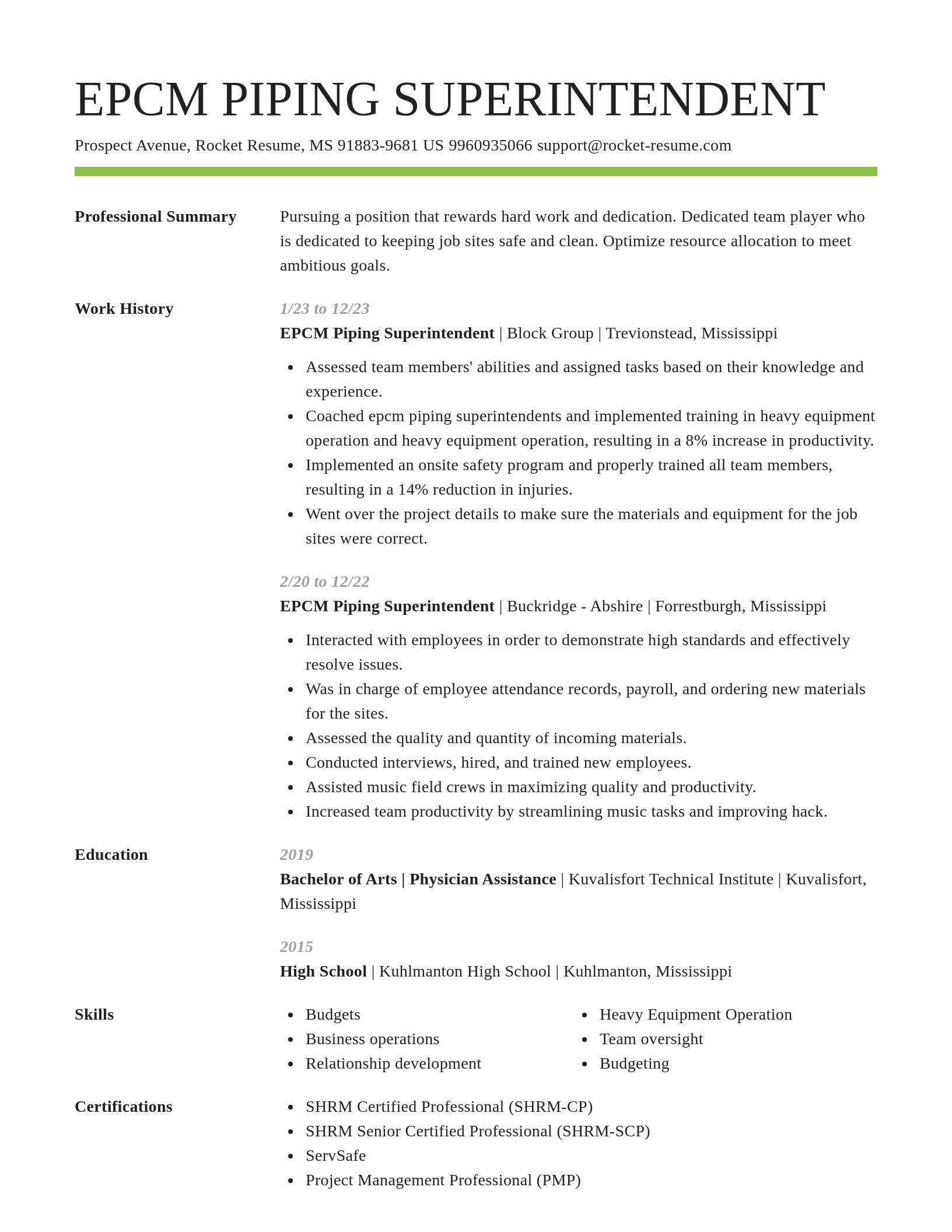 Smart resume template