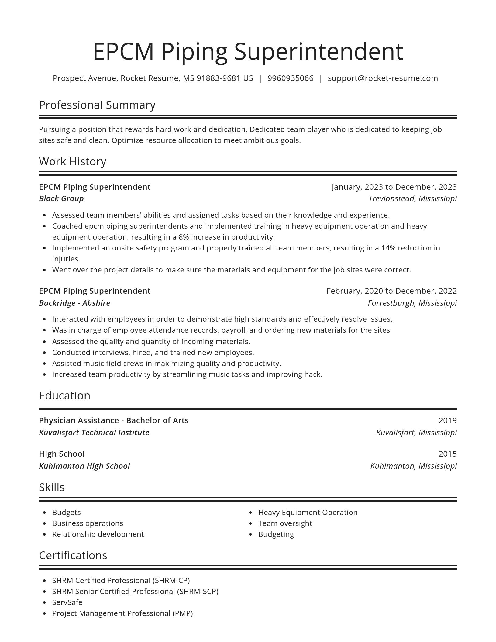 Spotlight resume template