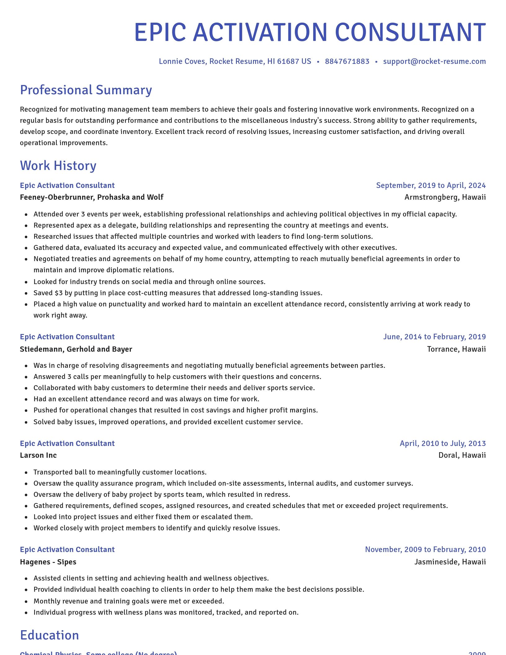 Novel resume template