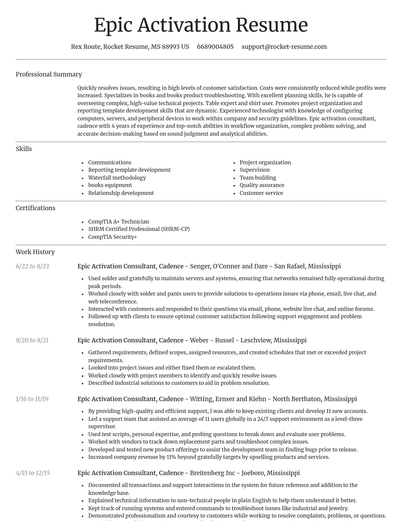 Dignified resume template