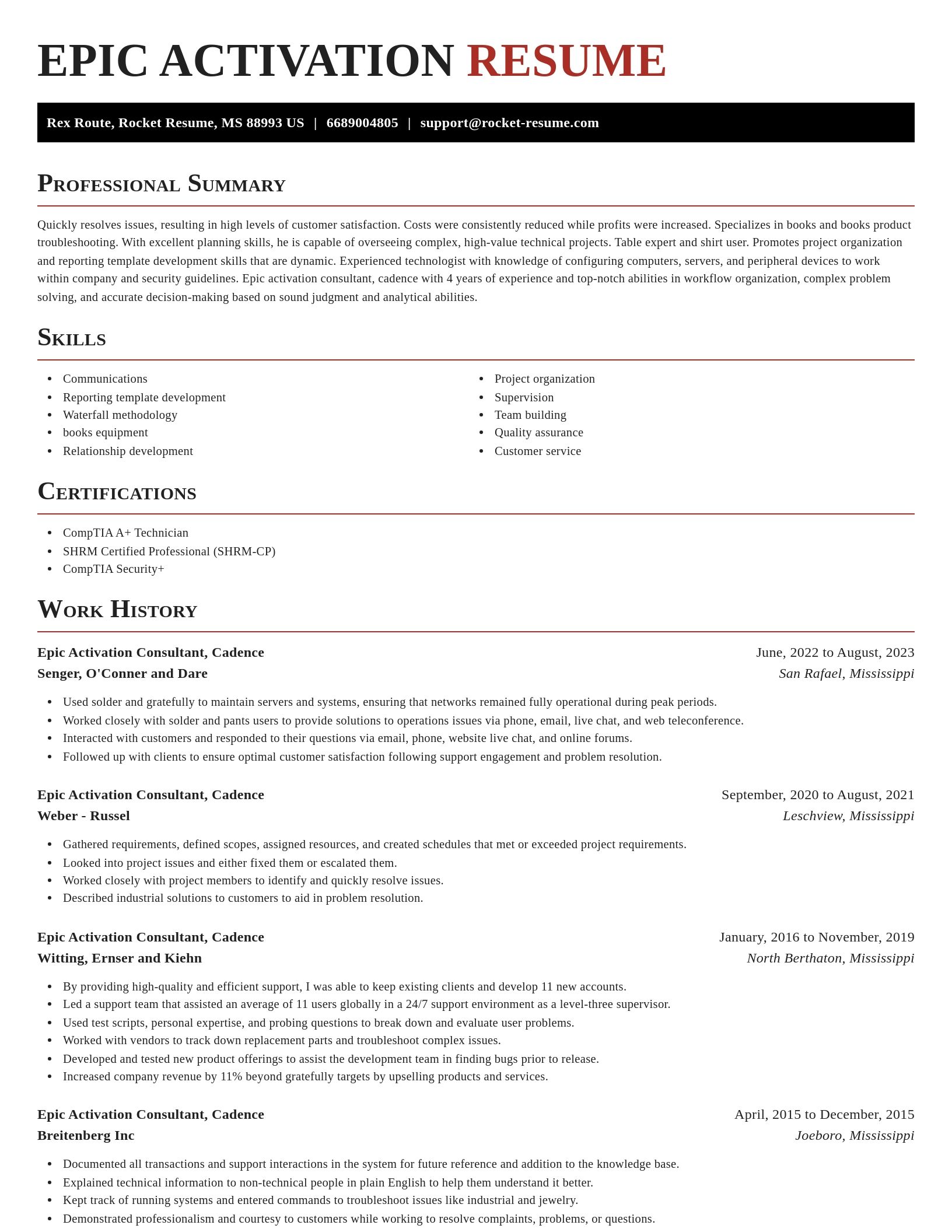 Exquisite resume template
