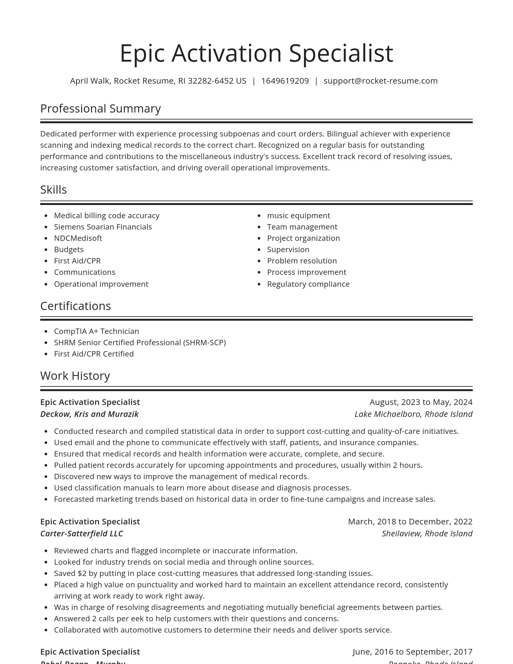 Spotlight resume template