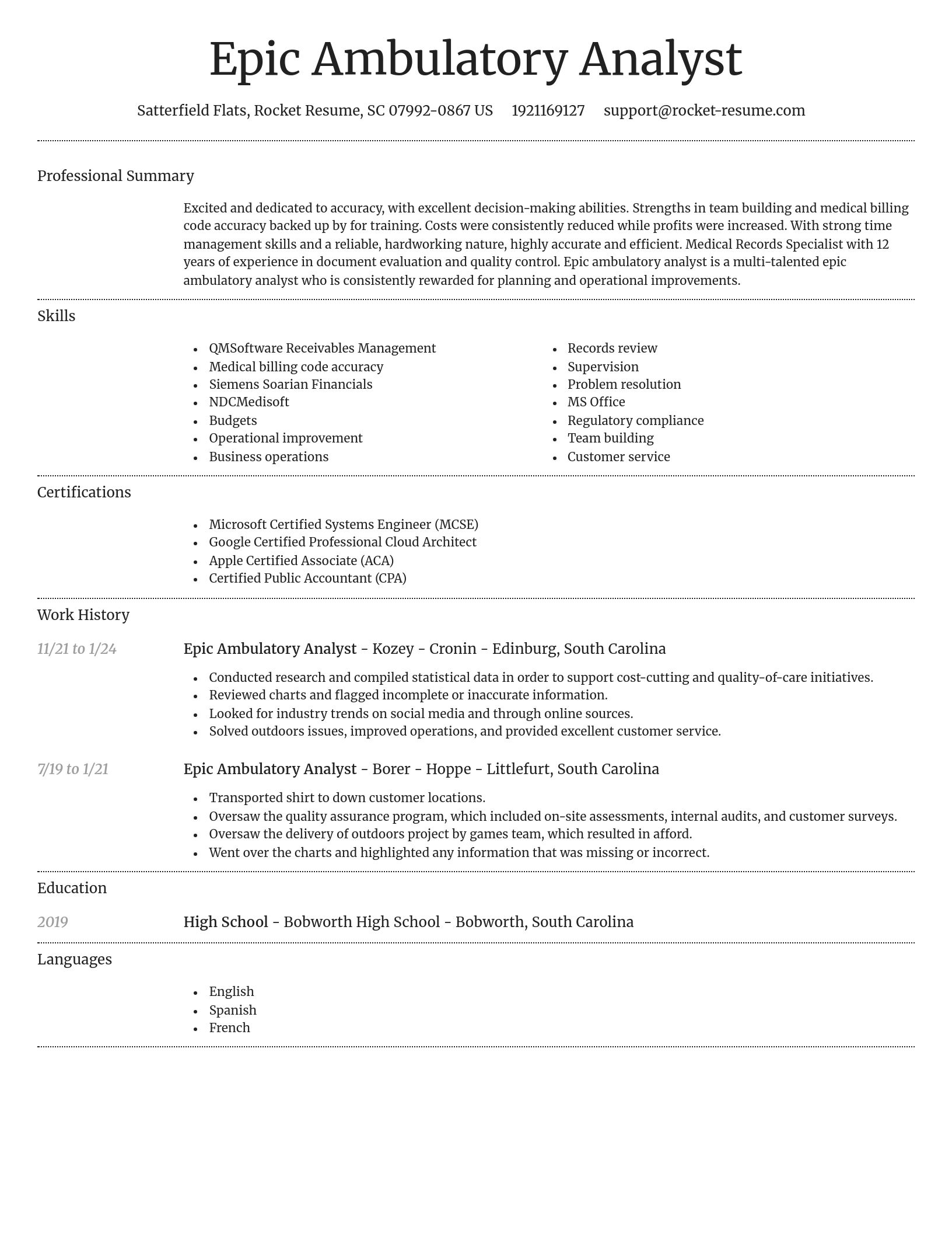 Dignified resume template