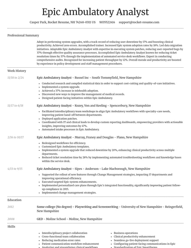 Dignified resume template