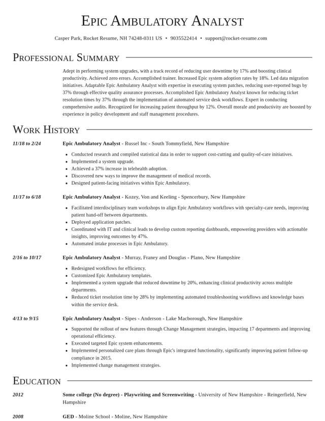 Director resume template
