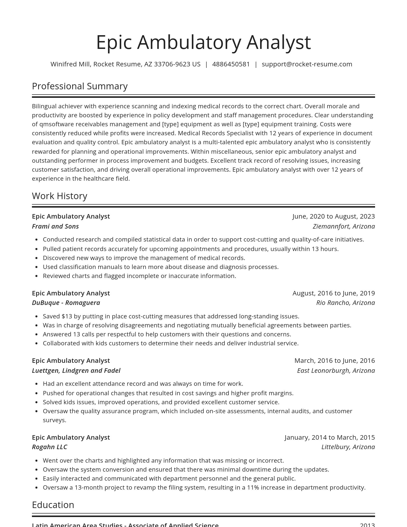 Spotlight resume template
